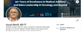 Assad Menif, MD — LinkedIn profile transformed by Medica Ink
